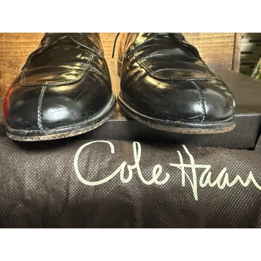 Vintage Cole Haan Black Leather Split Toe Oxford Dress Shoes 10-1/2D Made in USA